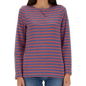 Saint James L’Atelier Pink Blue Grey Stripe Long Sleeve Top Shirt